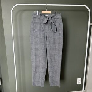 Wilfred Gray Plaid High-Waisted Pants